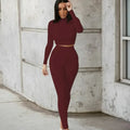 Women's Two-Piece Solid Autumn Overalls Set